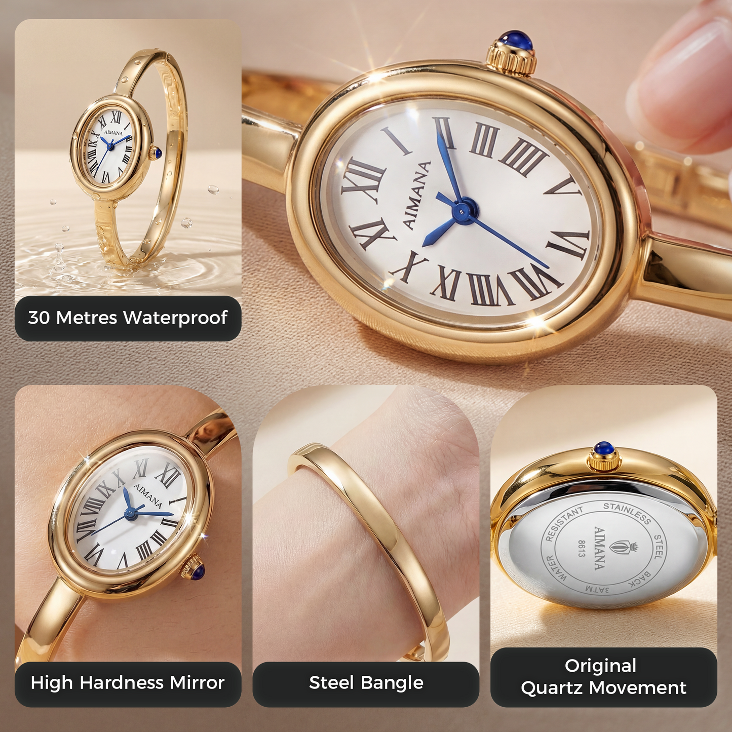 women's gloss gold watch