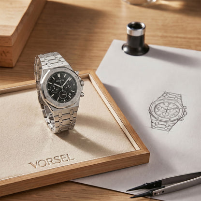 Men's Black Dial Luminous Watch