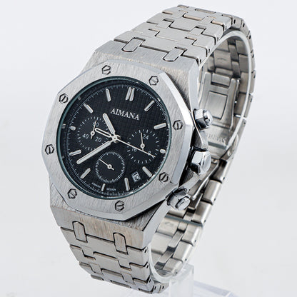 Men's Black Dial Luminous Watch