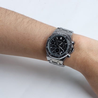 Men's Black Dial Luminous Watch