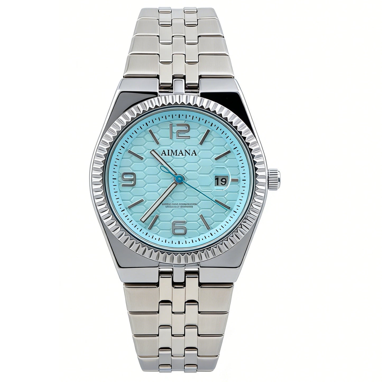 Men's Blue Dial Stainless Steel Wrist Strap