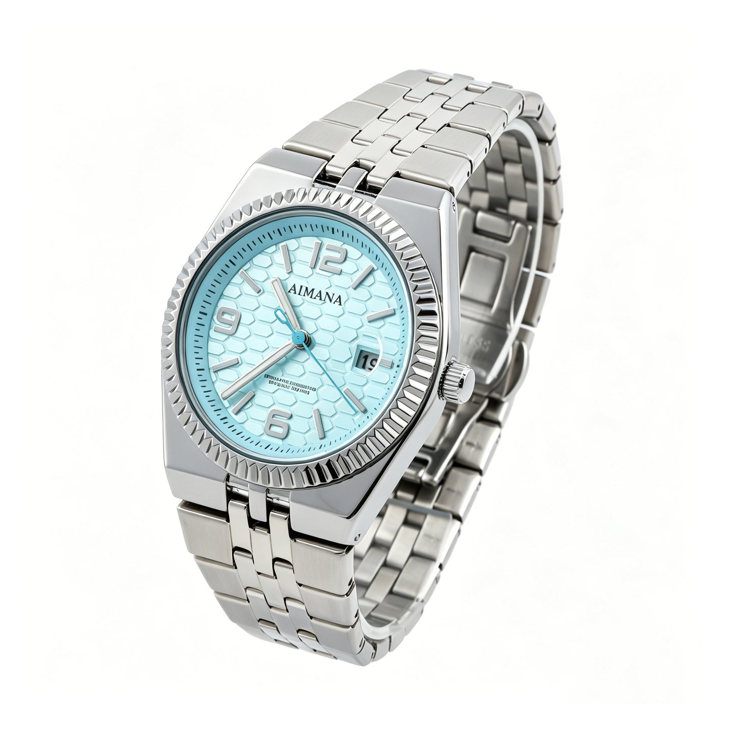 Men's Blue Dial Stainless Steel Wrist Strap