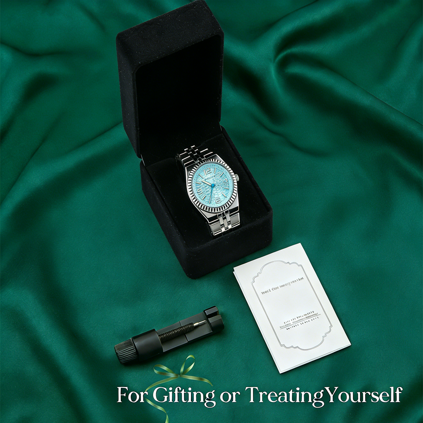 Men's Blue Dial Stainless Steel Wrist Strap