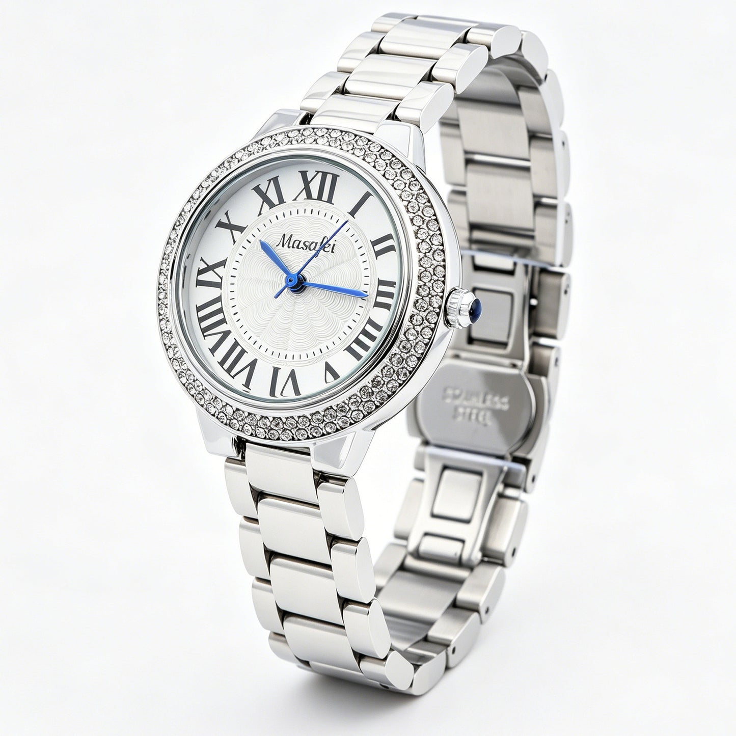 Women's Round Sparkling Crystal Bezel Watch