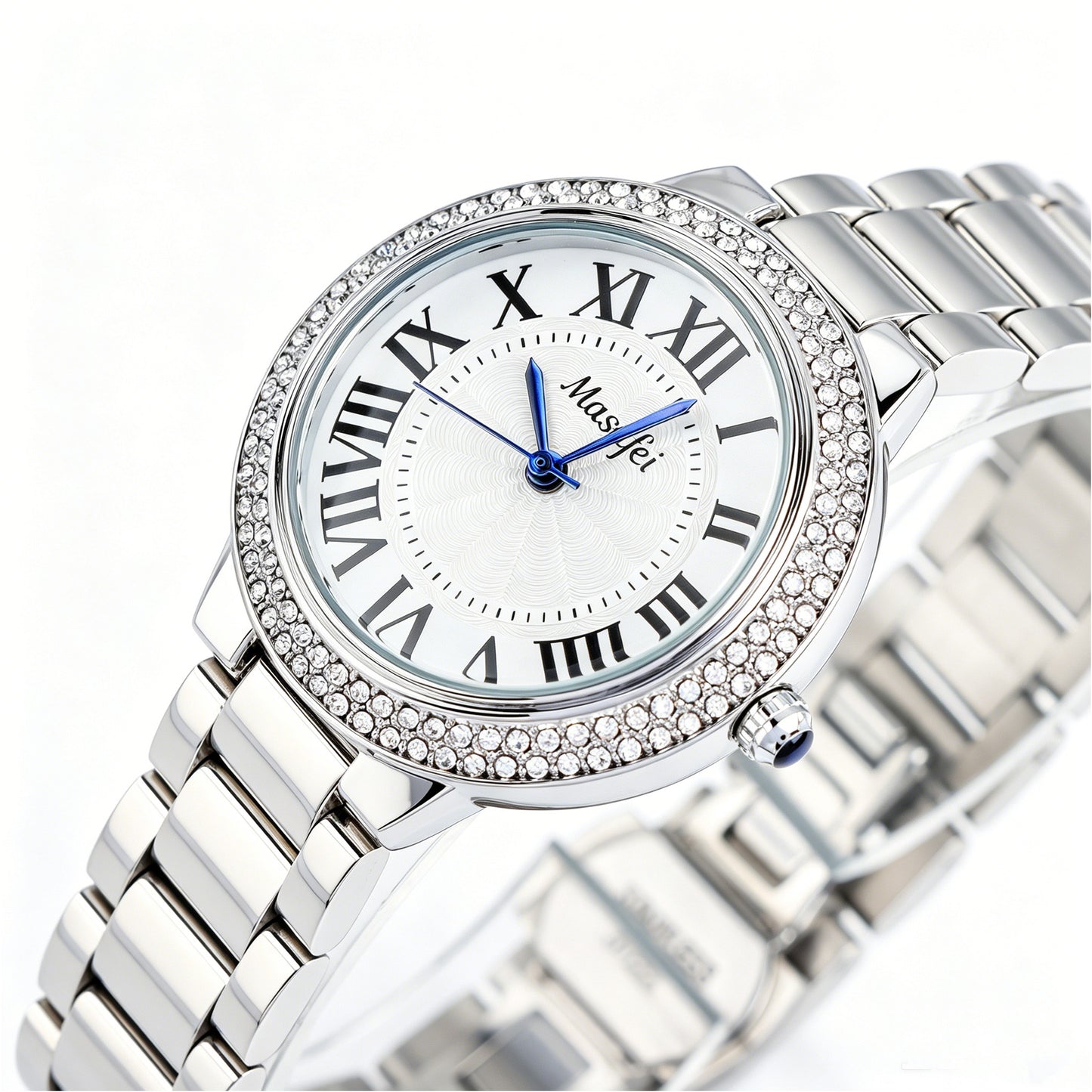 Women's Round Sparkling Crystal Bezel Watch